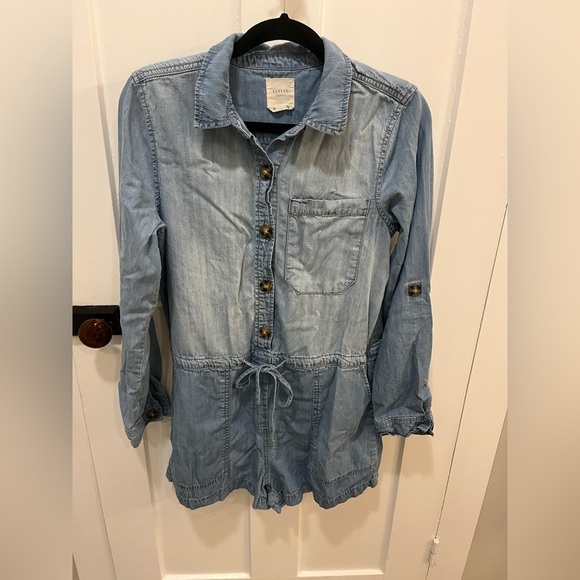 Anthropologie Harper Heritage denim romper short Medium - Picture 1 of 9